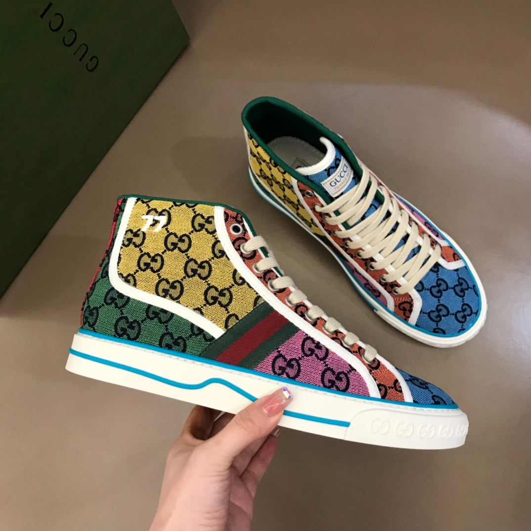 GG Men's High-Top Sneaker Mullticolor Canvas 574751