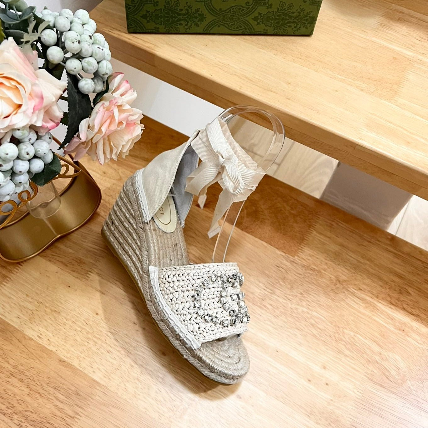 GG Women High Sandal Shoes White