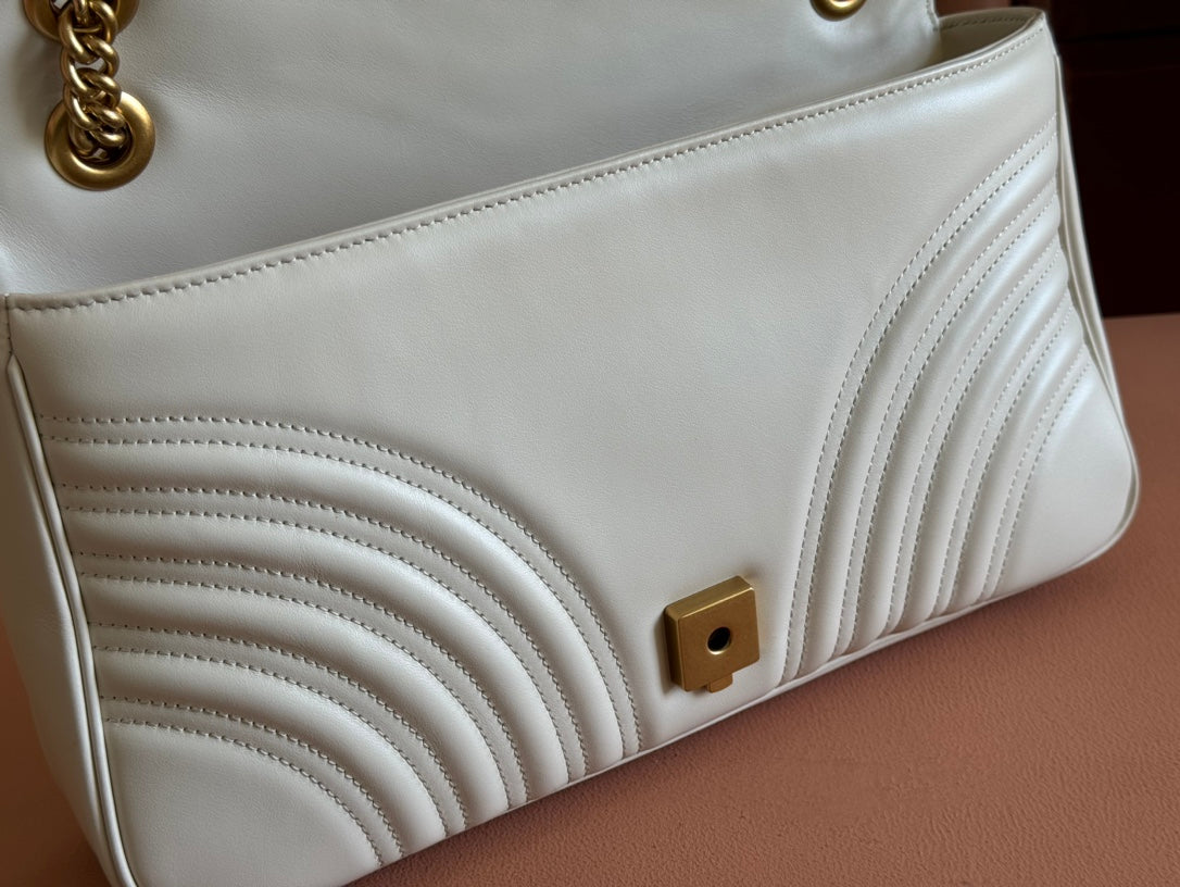 Gucci GG Marmont 31 Bag White Calfskin 248224