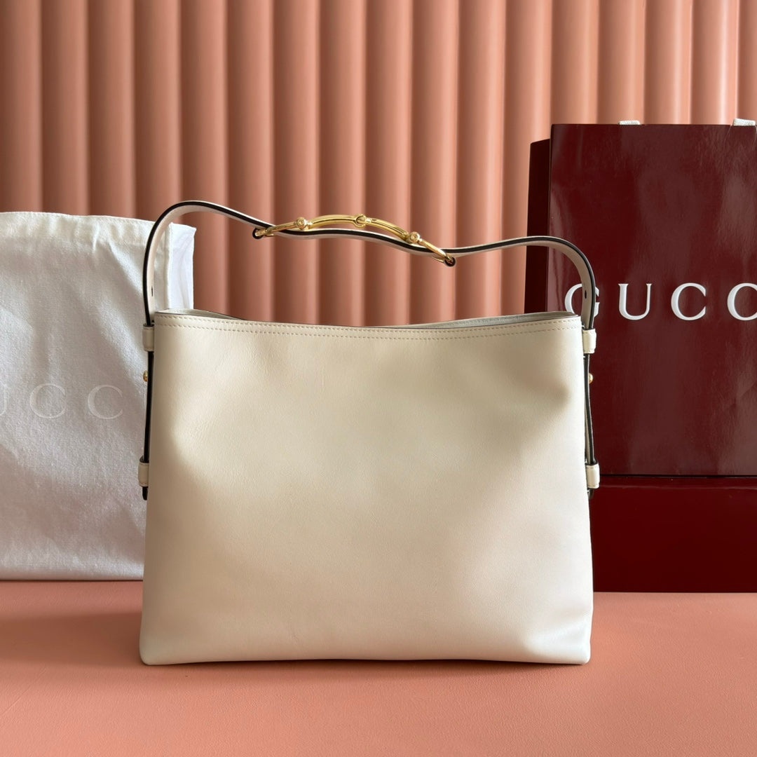 Gucci Beatrix Handbag 35 White Cowhide 272127