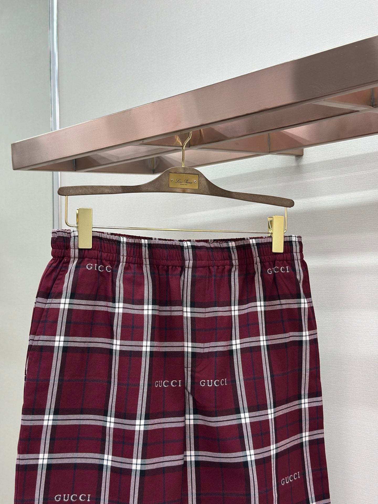 GC 2026 Men's Striped Shorts Burgundy Cotton 699257