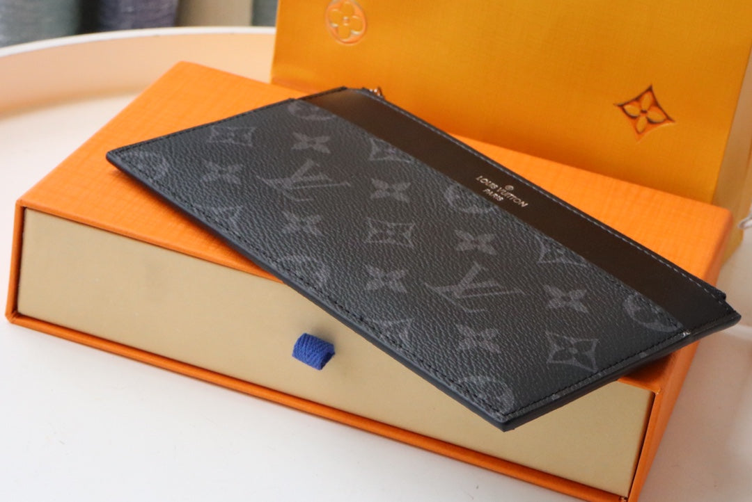LV SLIM PURSE BLUE MONOGRAM CANVAS 20CM