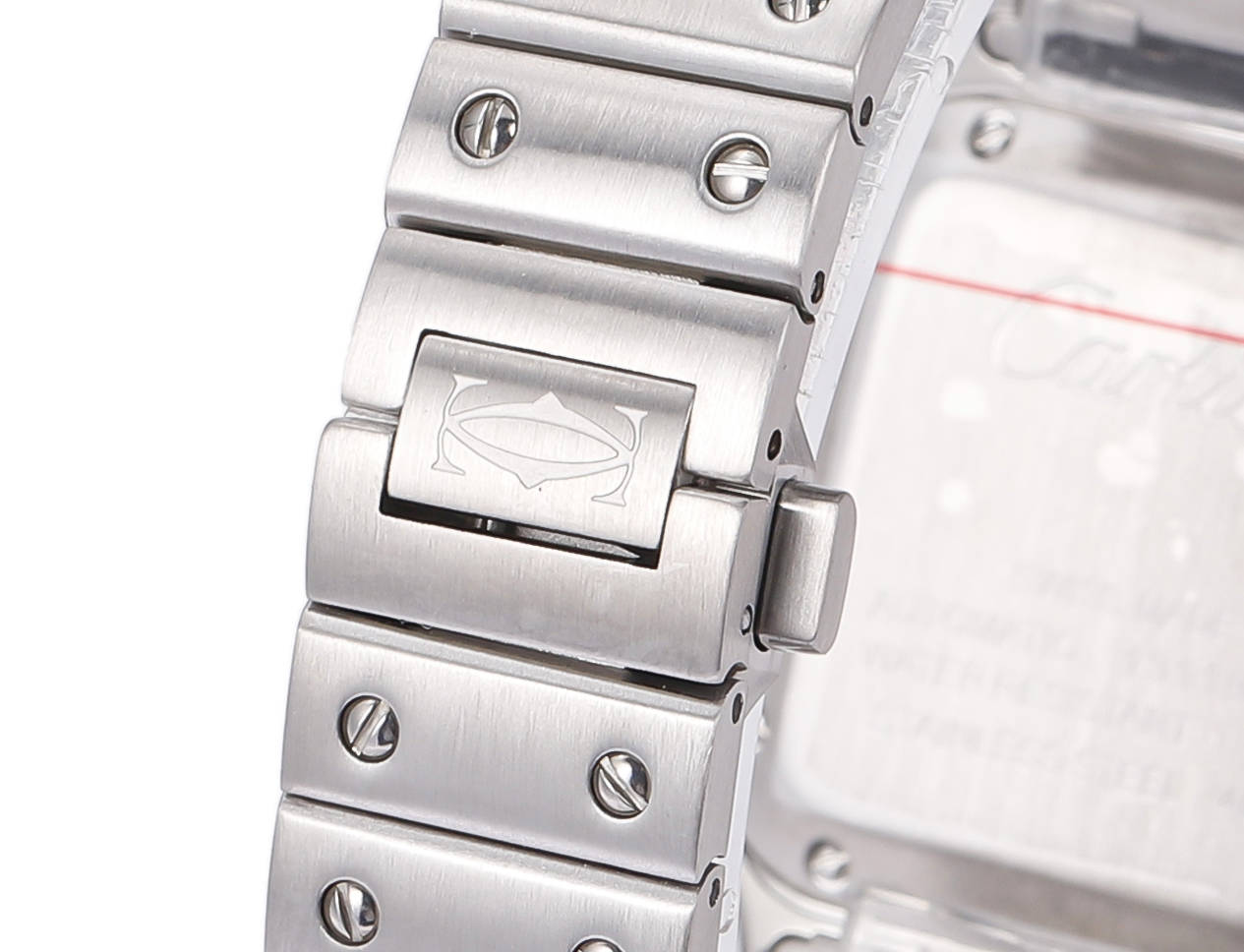 SANTOS LADY 35.1MM STEEL CASE DEEP GREEN DIAL DIAMOND BEZEL