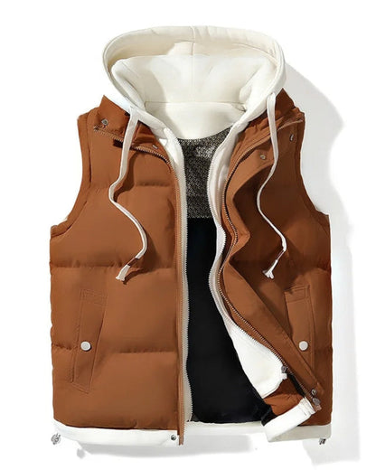 VELORA - Soft Shell Hooded Puffer Gilet VEV41957