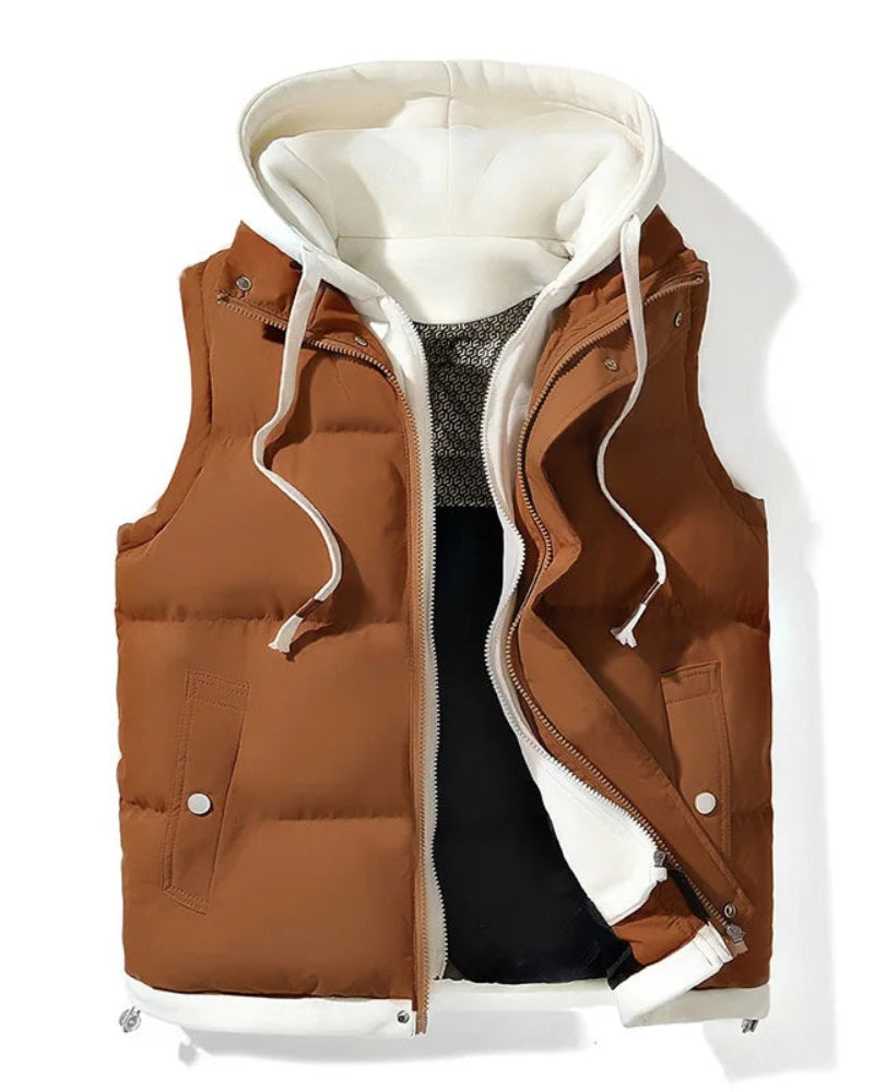 VELORA - Soft Shell Hooded Puffer Gilet VEV41957
