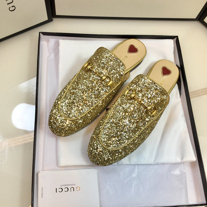 GG PrinceTown Gold Metalic Glitter Mule