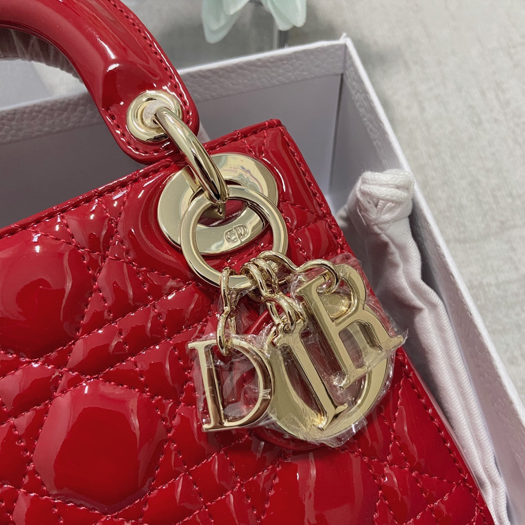 mini lady 17 red patent calfskin