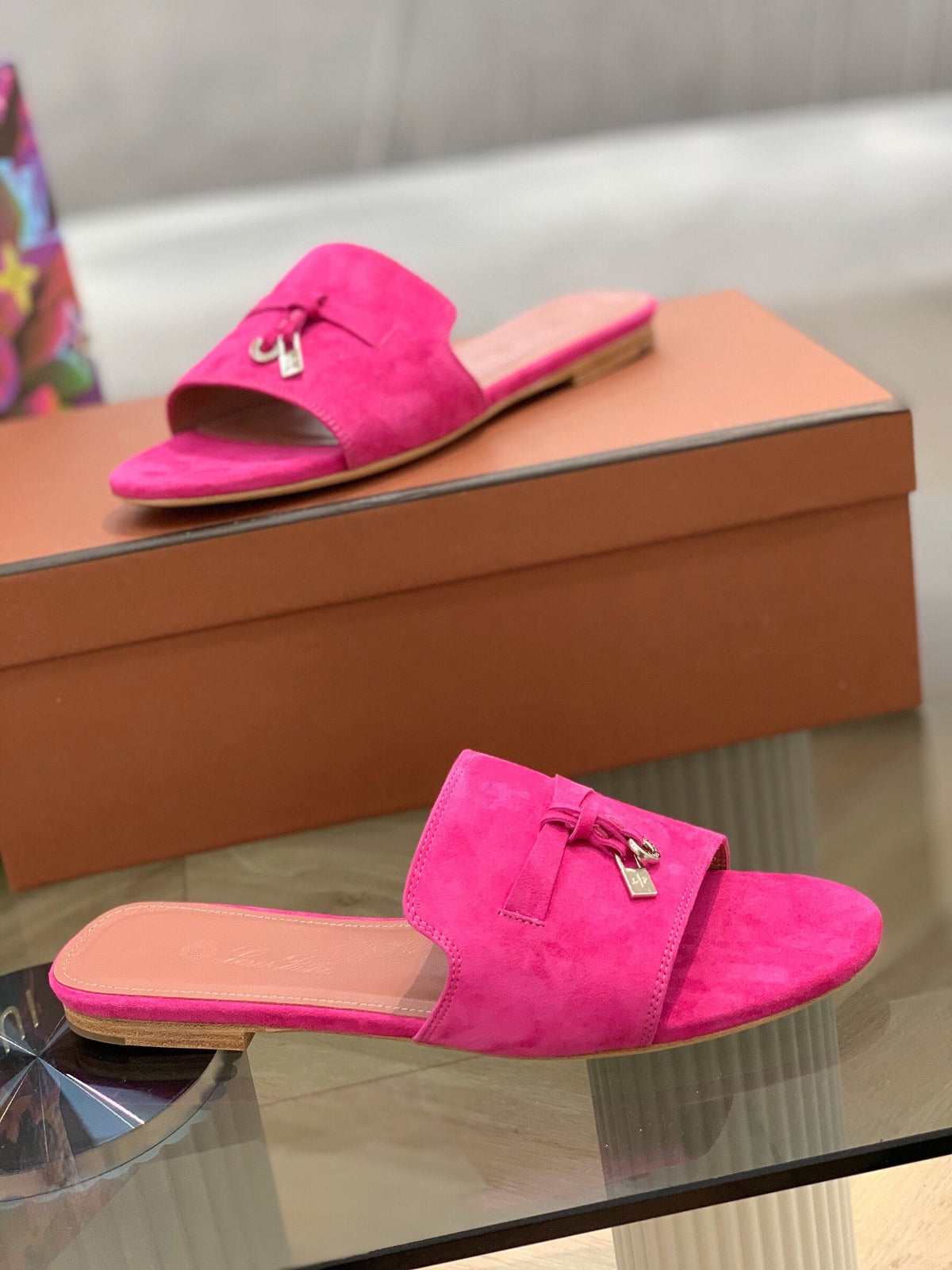 LP SUMMER CHARMS SANDALS BRIGHT PINK SUEDE