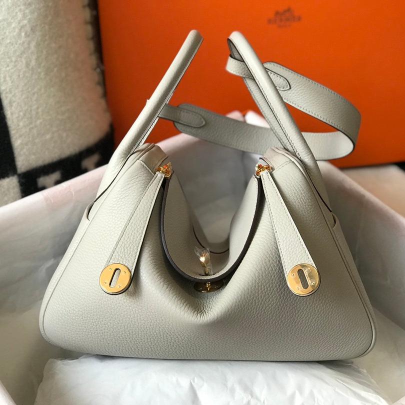 HM LINDY 30 BAG CREAM TAURILLON CLEMENCE LEATHER
