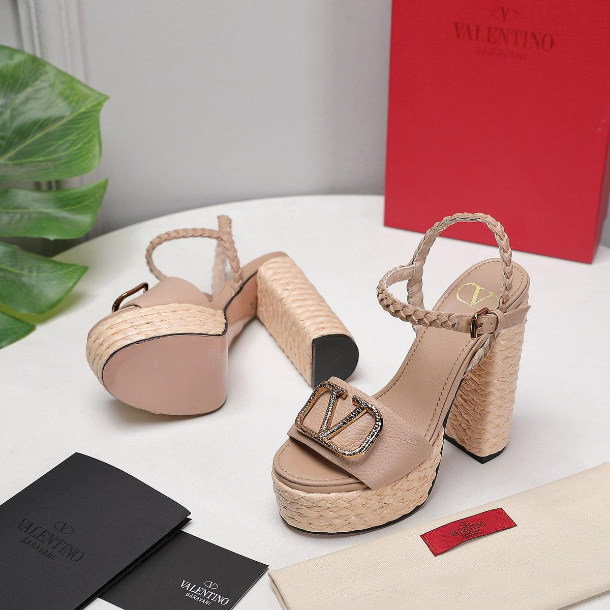 VT 25 Platform Sandals Nude Cowhide Espadrilles