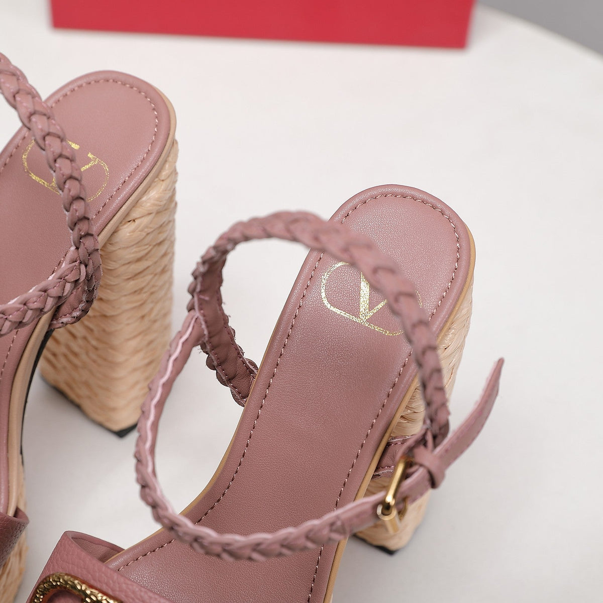 VT 25 Platform Sandals Pink Cowhide Espadrilles