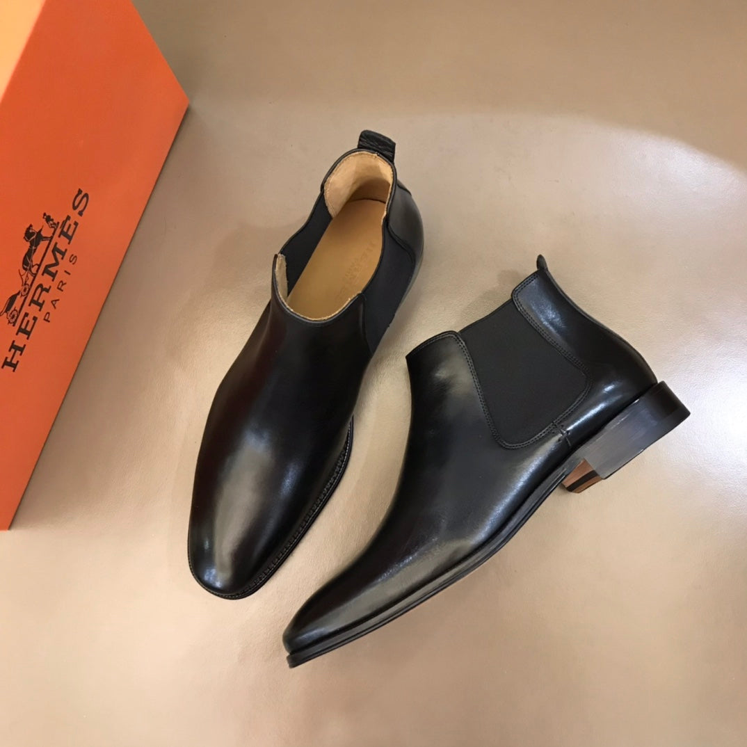 HM Men's Chelsea Boot Black Cowhide
