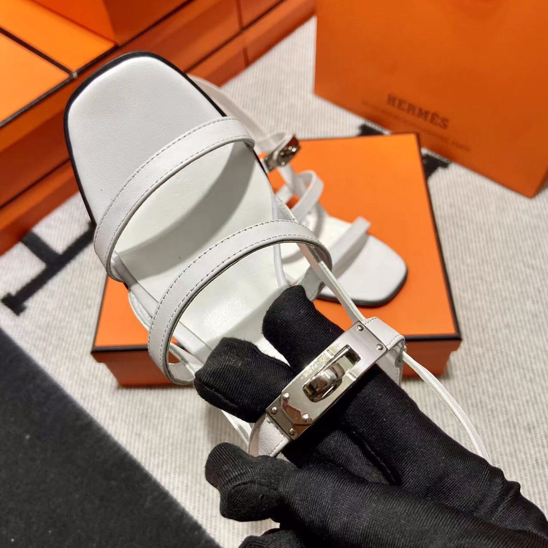 MID - SANDAL WHITE CALFSKIN