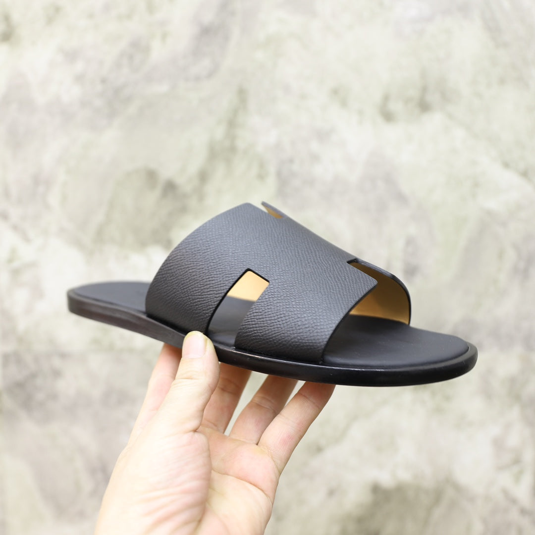 HM IZMIR SANDAL BLACK CALFSKIN