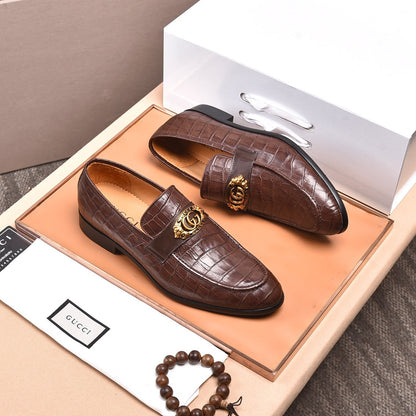 GG Men's Interlocking GG Loafer Brown Cowhide 498781