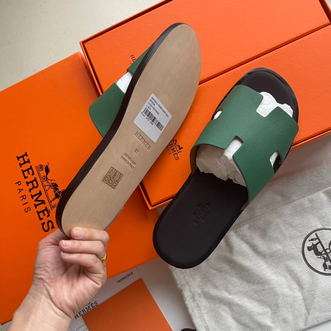 HM Men's Izmir Slide Green Sheepskin 538563