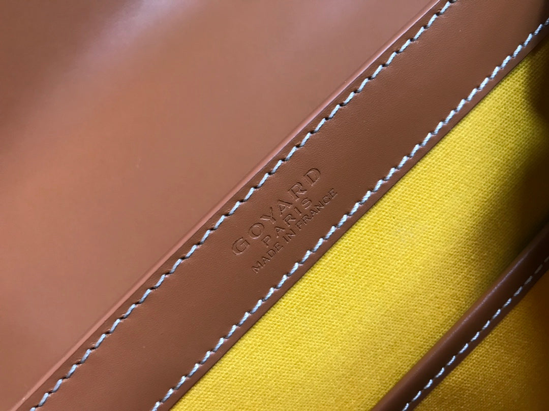 SAÏGON PM BAG 28 IN BROWN GOYARDINE CANVAS AND CALFSKIN