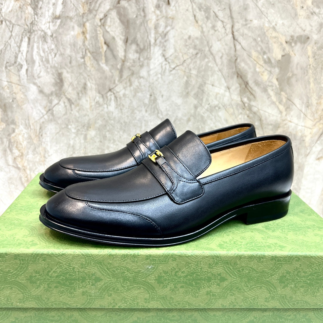 GG Men's Interlocking G Logo Loafer Black Cowhide 522566