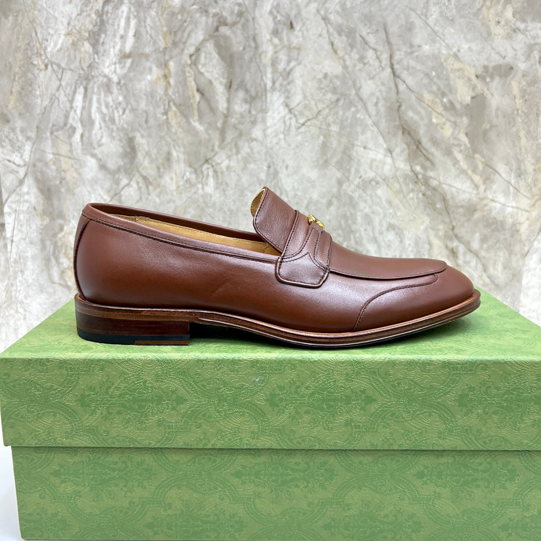 GG Men's Interlocking G Logo Loafer Brown Cowhide 522568
