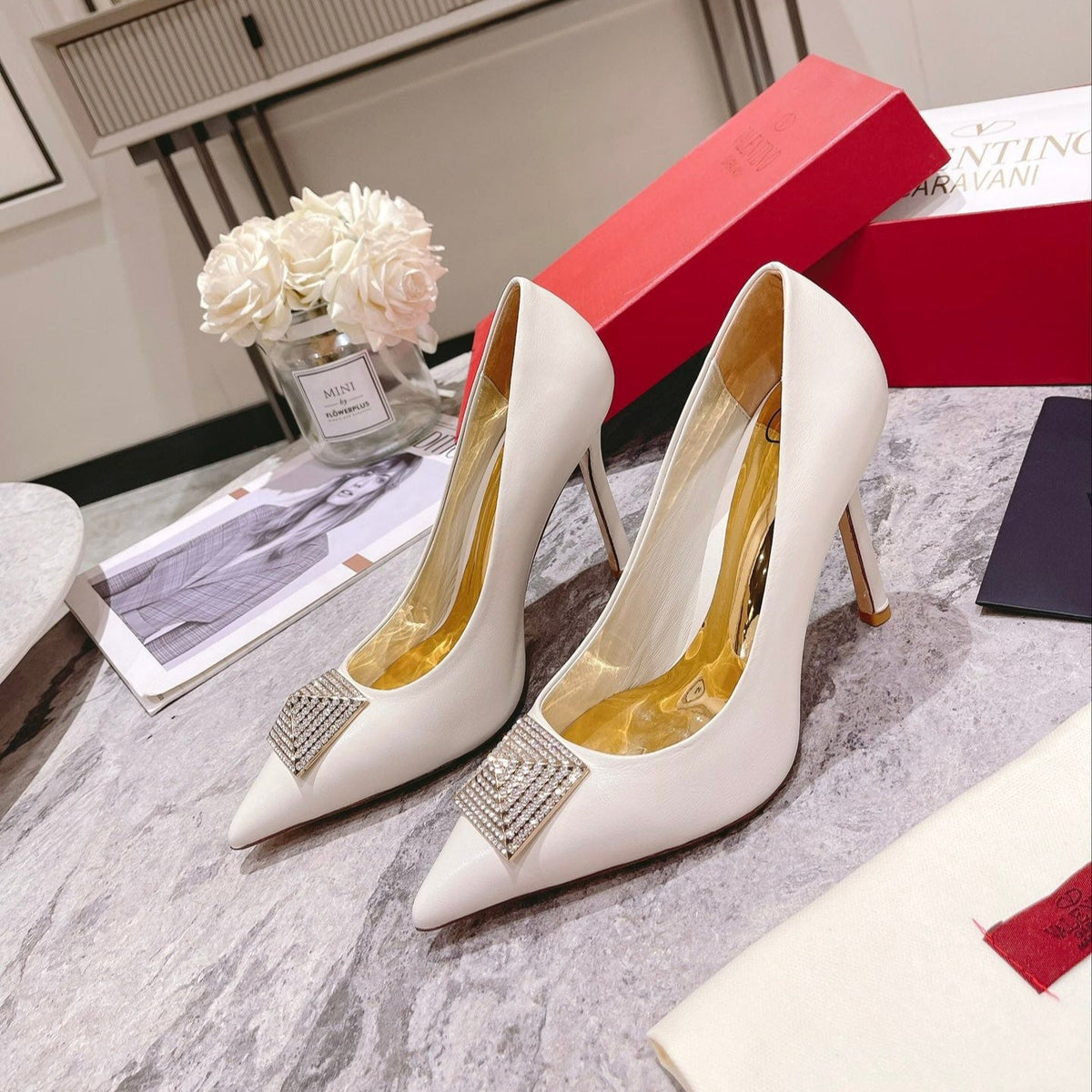 VT 25 Toe Pumps Diamond White Sheepskin