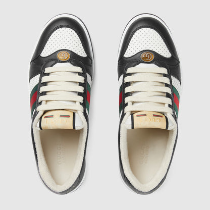 GG Men's Screener Sneaker Black White Calfskin 523582