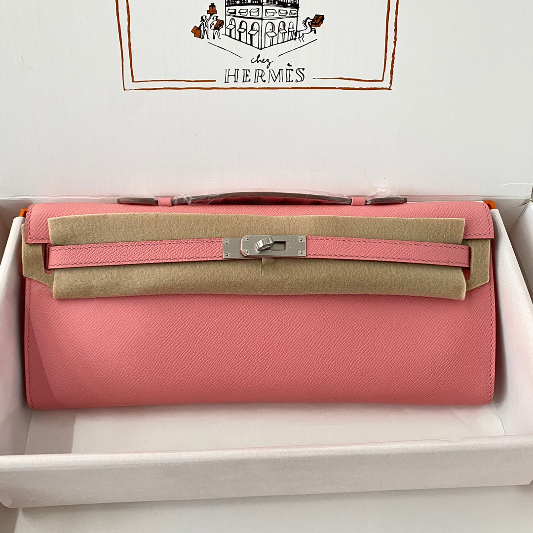 HM Kelly Cut 31 Pink Pastel Epsom Leather Silver Hardware 229064