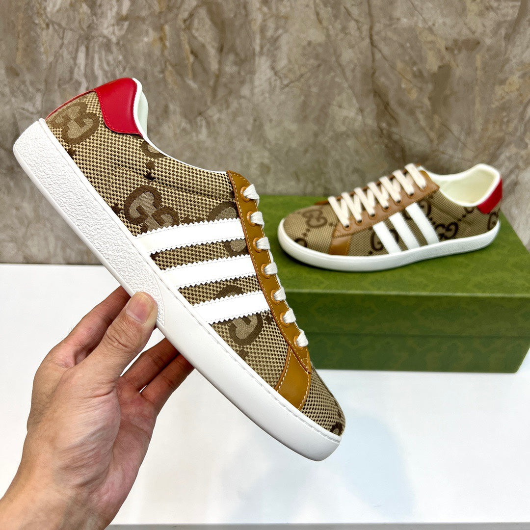GG x Adidas Men's Sneaker Brown Canvas 525938