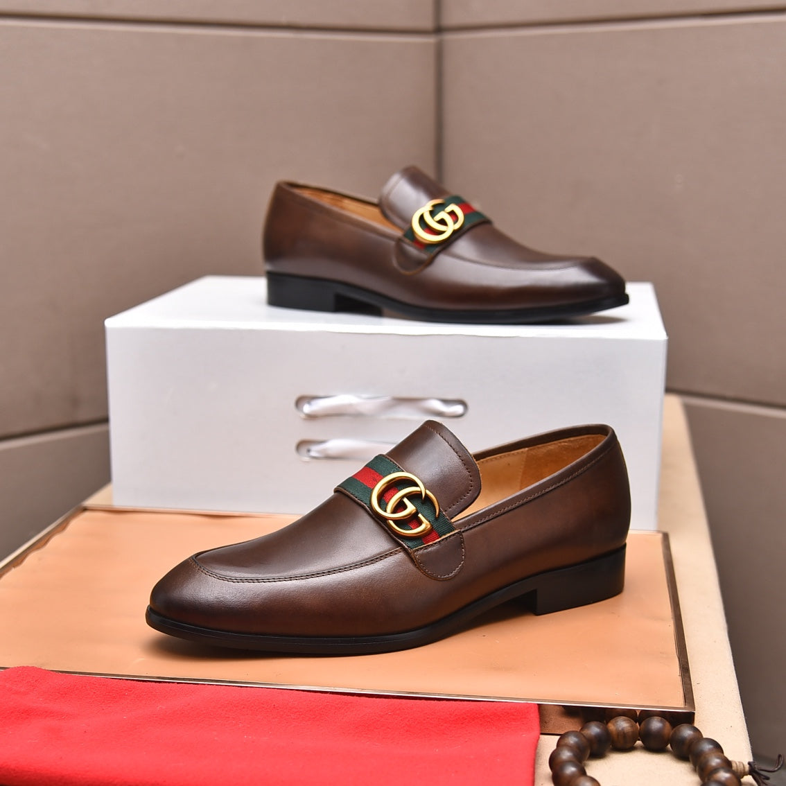 GG Men's Loafer Brown Cowhide 522704