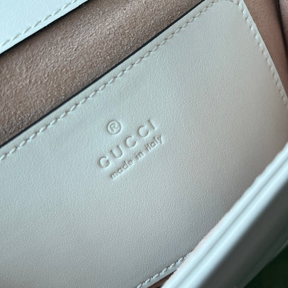 gg marmont mini 18cm white calfskin gold hardware