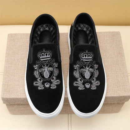 GG Men's Slip-on Loafers Black Suede 545715