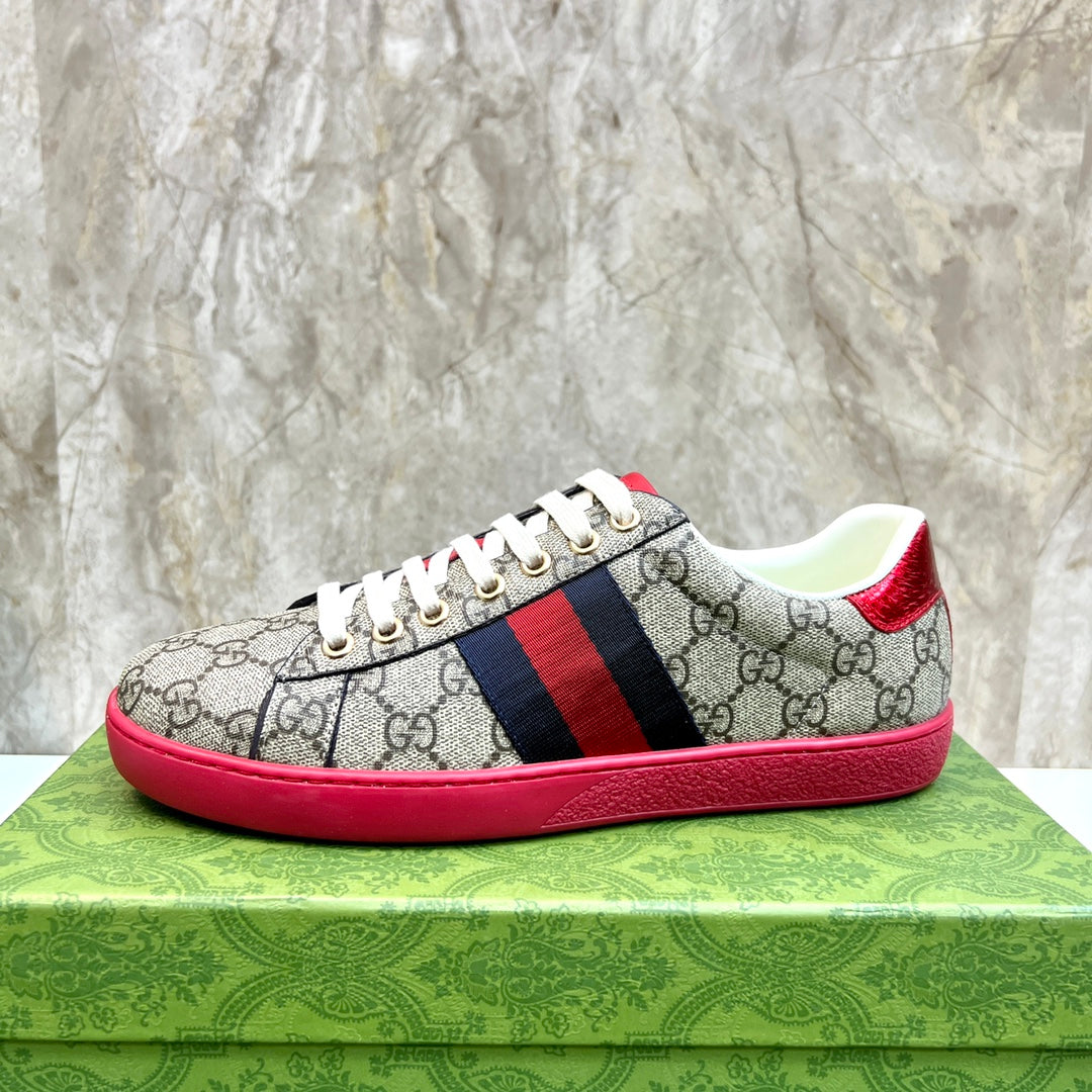 GG Men's ACE Sneaker Brown Red Canvas 525924