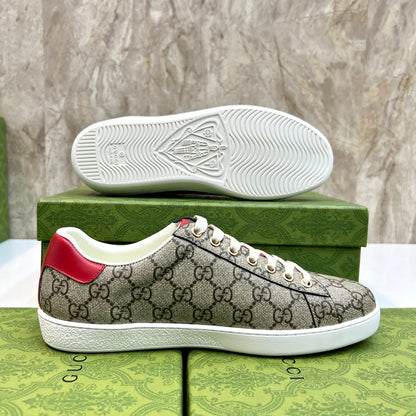 GG Men's Supreme Sneaker Brown Red Canvas 525925