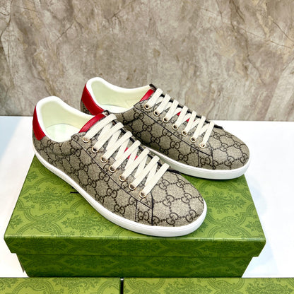 GG Men's Supreme Sneaker Brown Red Canvas 525925