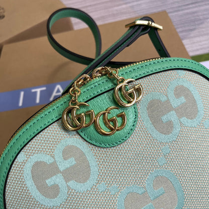 ophidia large 24cm comestic pouch beige green monogram canvas