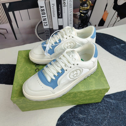 GG Men's MAC80 Sneaker White Blue Cowhide 523620