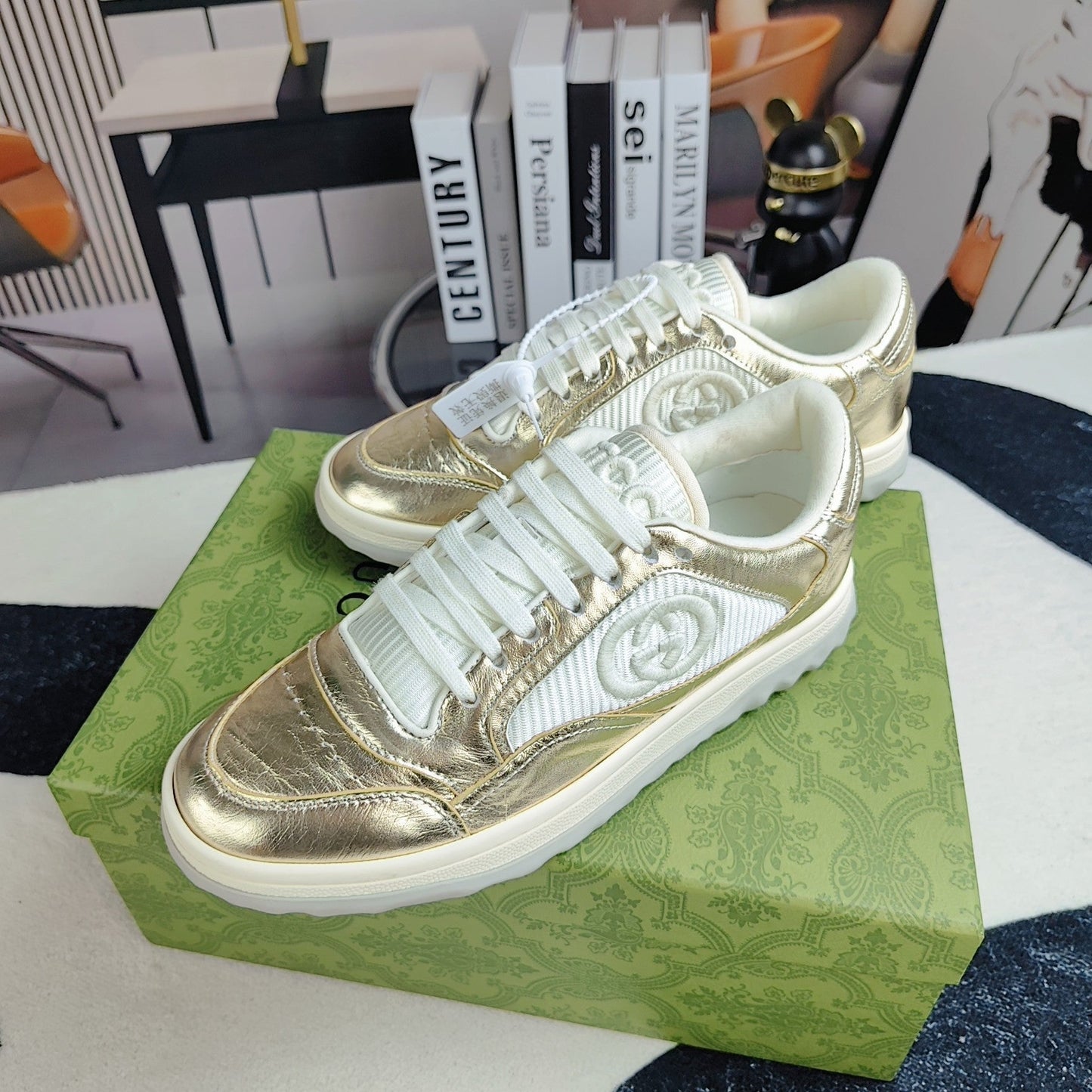 GG Men's MAC80 Sneaker Gold Cowhide 523617