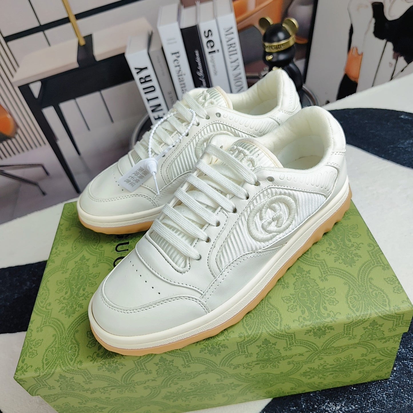 GG Men's MAC80 Sneaker White Cowhide 523616