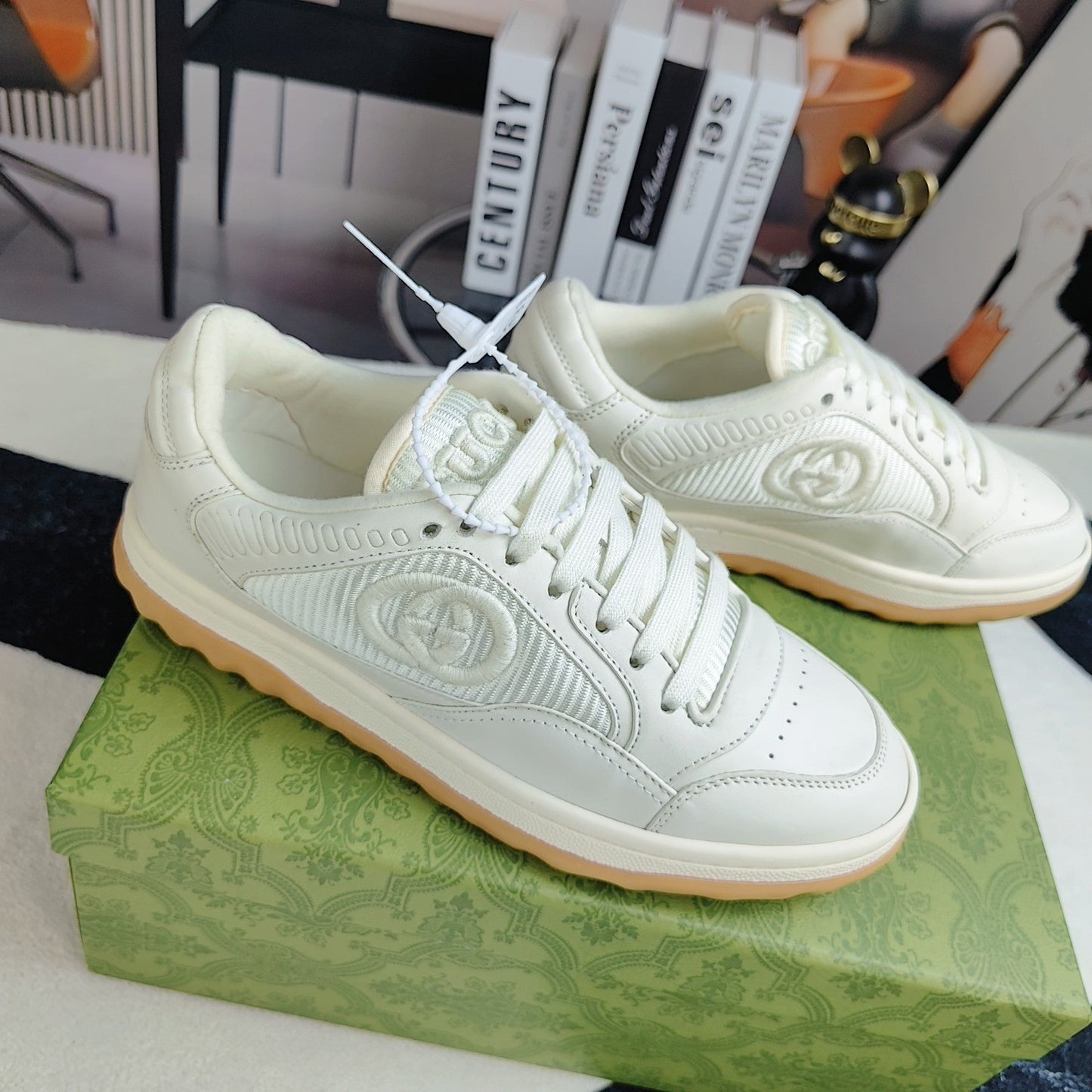 GG Men's MAC80 Sneaker White Cowhide 523616