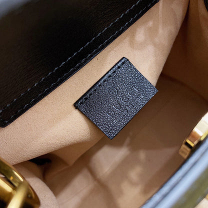 GG Diana Mini 20 Black Textured-Leather Tote Bag