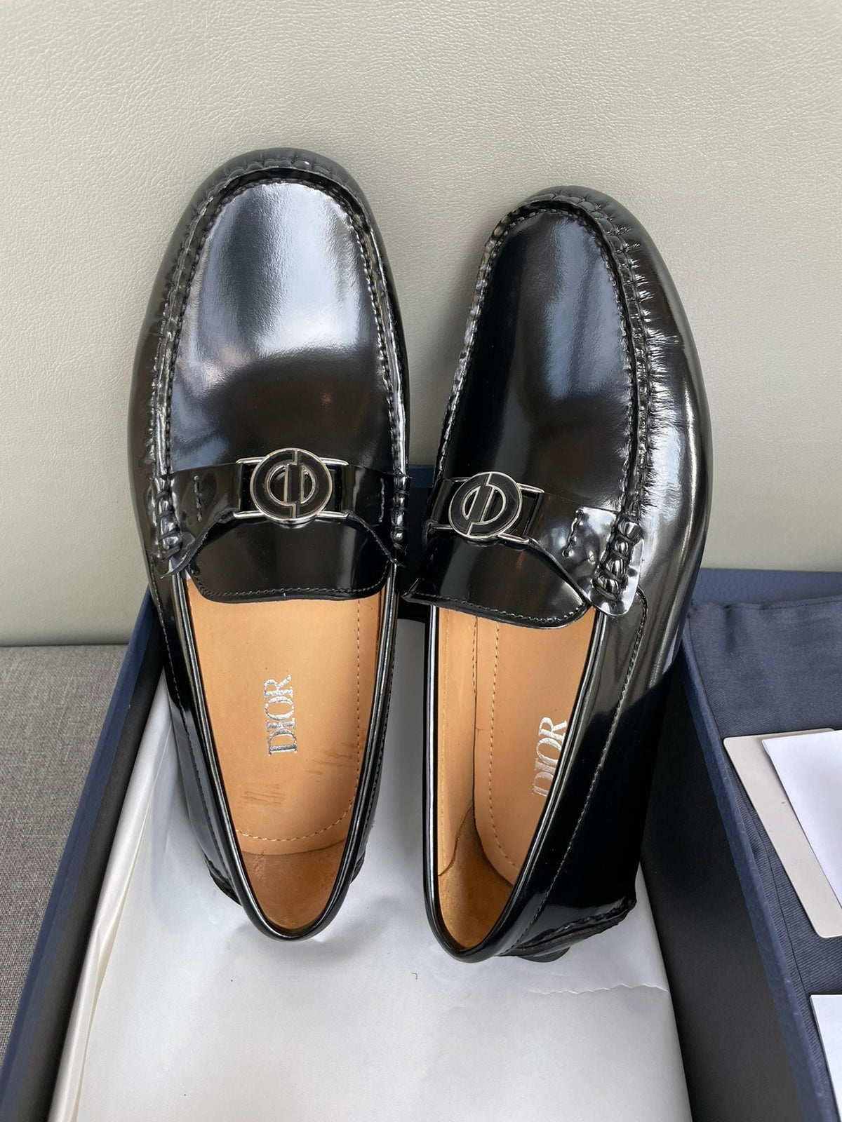 CD JUAL ICON BUCKLE LOAFER BLACK POLISHED CALFSKIN