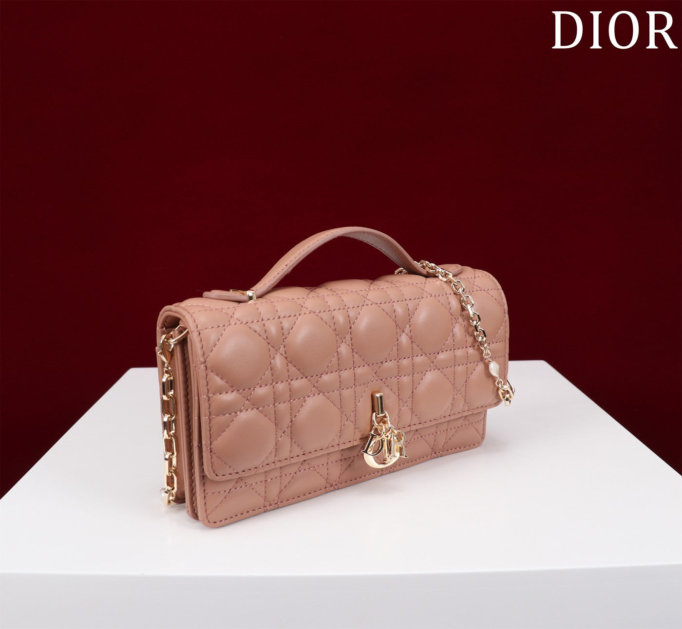 my cd mini 21 rose lambskin