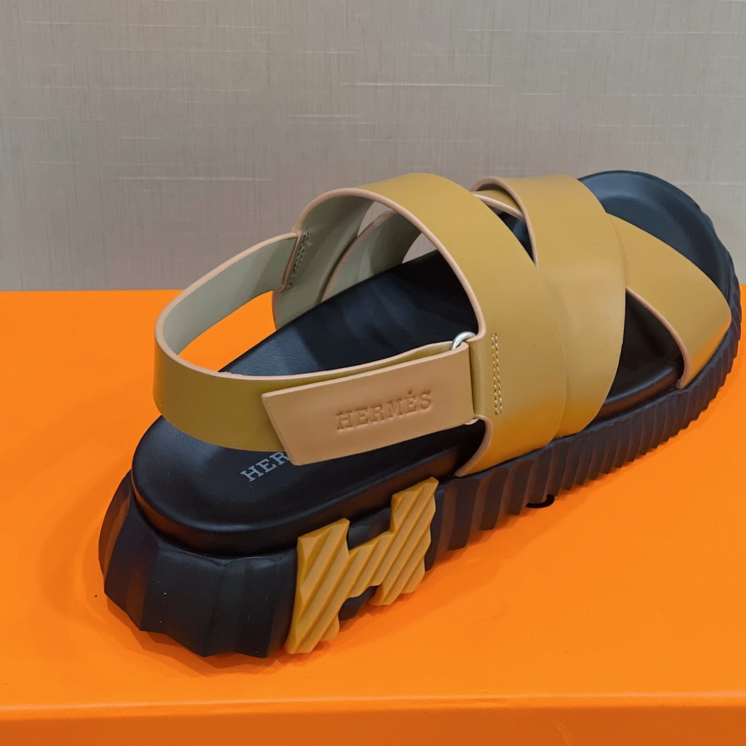 HM ELECTRIC SANDAL TAWNY CALFSKIN