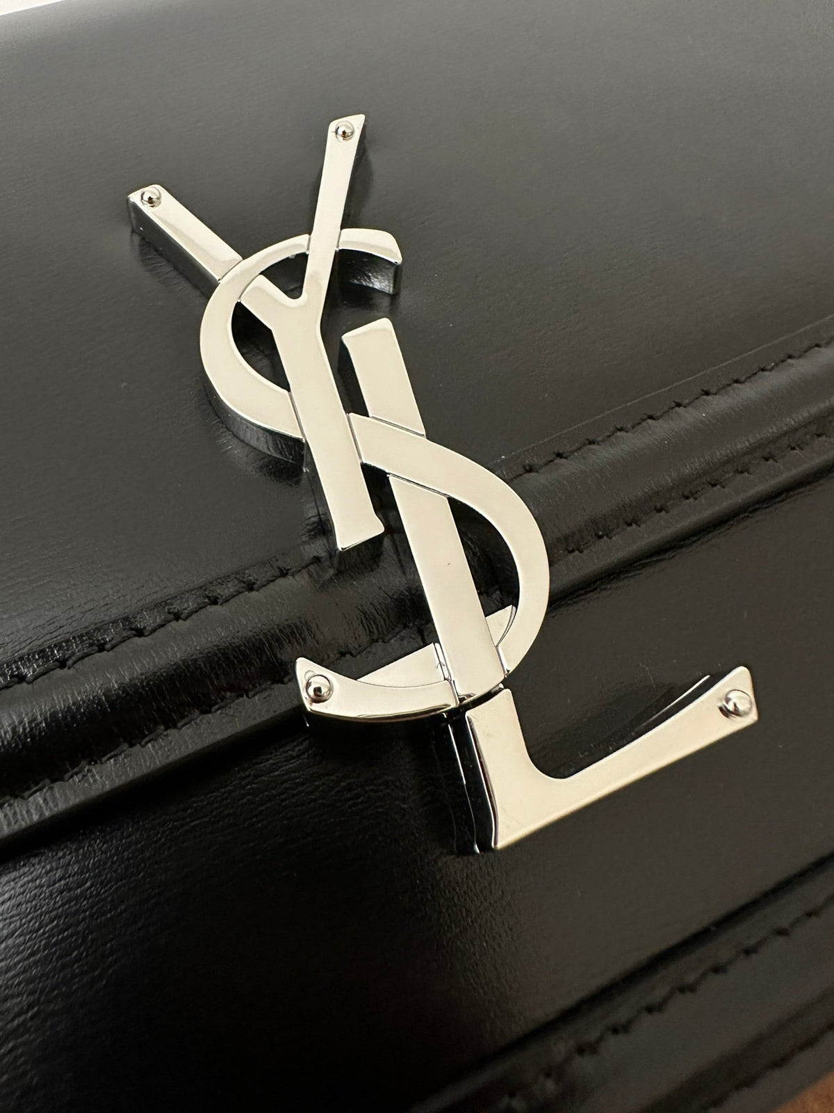 YSL Solferino Small Satchel Bag Black Silver Calfskin 339491