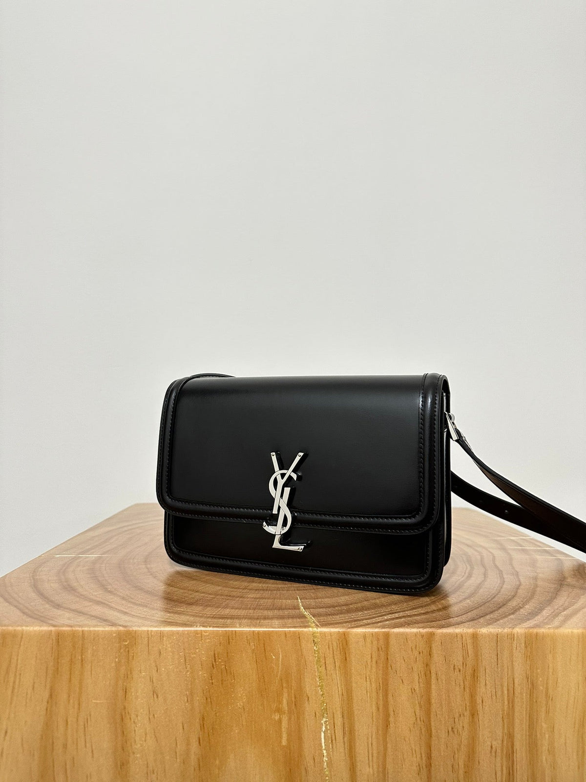 YSL Solferino Small Satchel Bag Black Gold Calfskin 339504