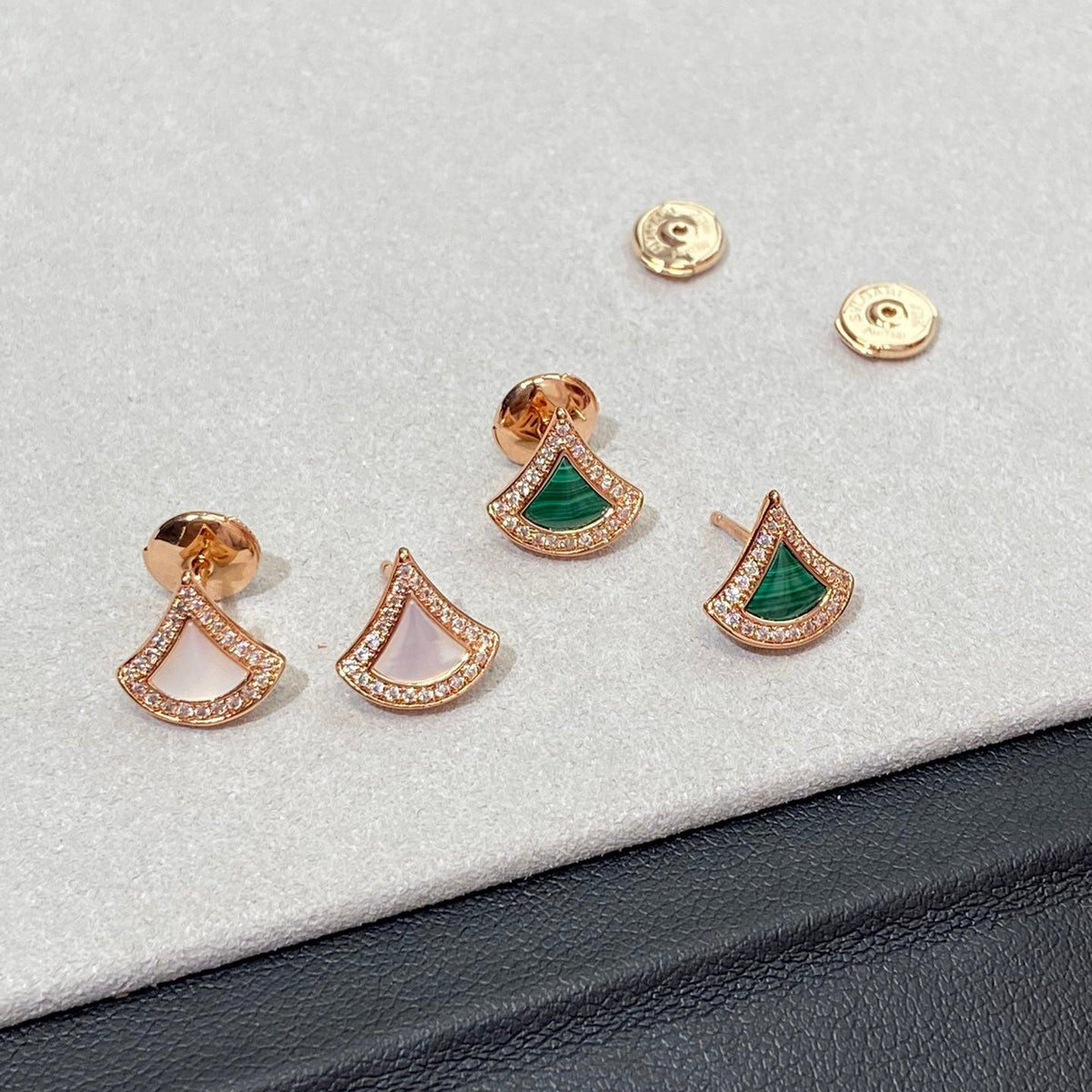 DIVAS DREAM EARRINGS PINK GOLD DIAMOND