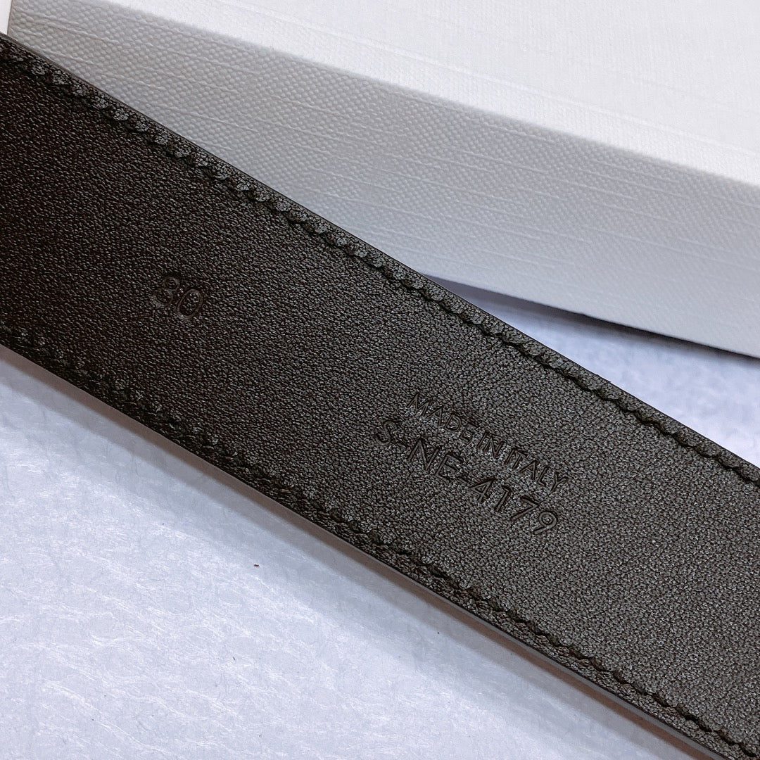 CL LARGE 35 MM BELT IN CHOCOLATE BROWN SUEDE LIGHT GOLD HARDWARE