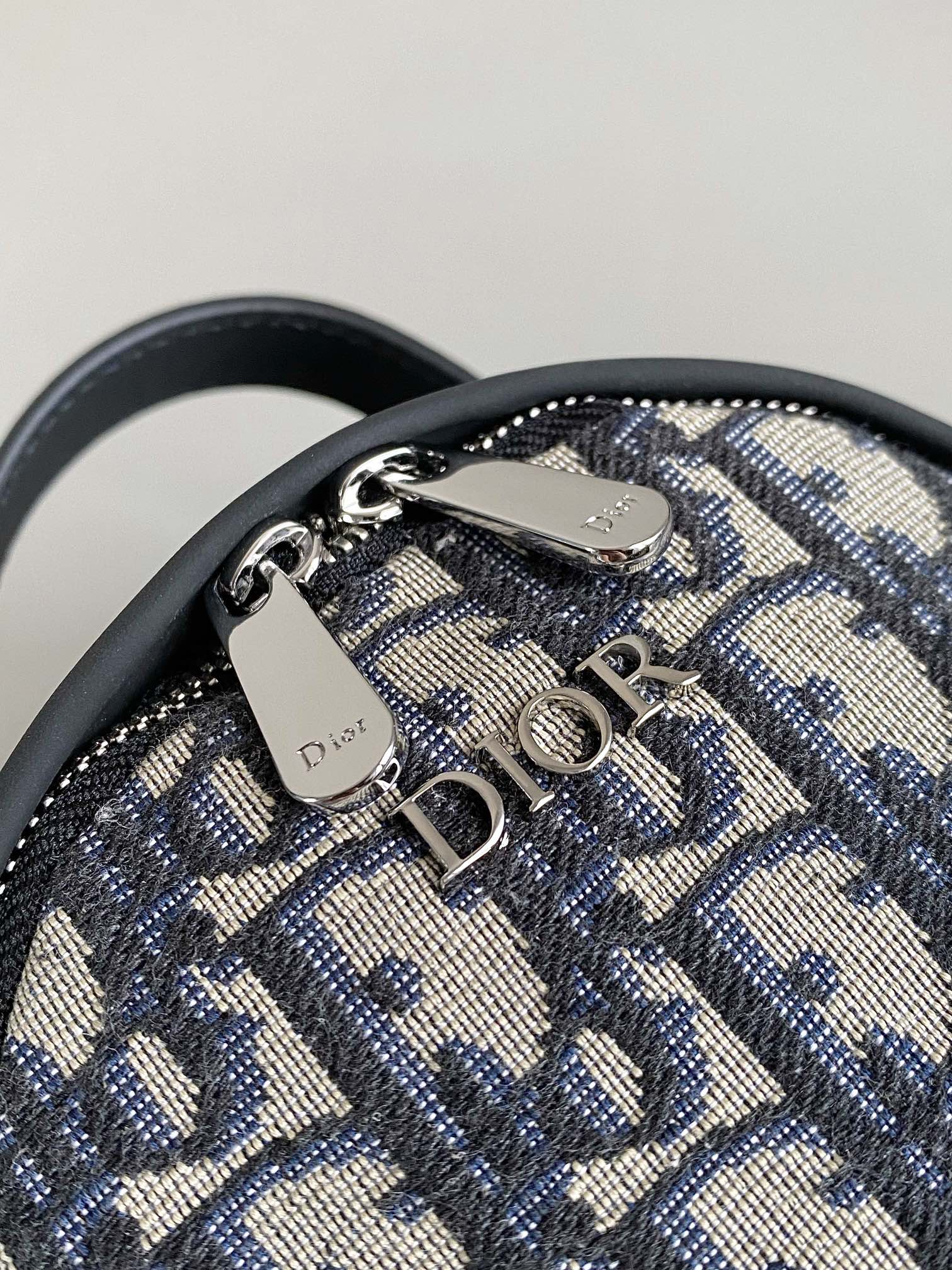 MINI RIDER BACKPACK 24 BEIGE AND BLACK OBLIQUE JACQUARD