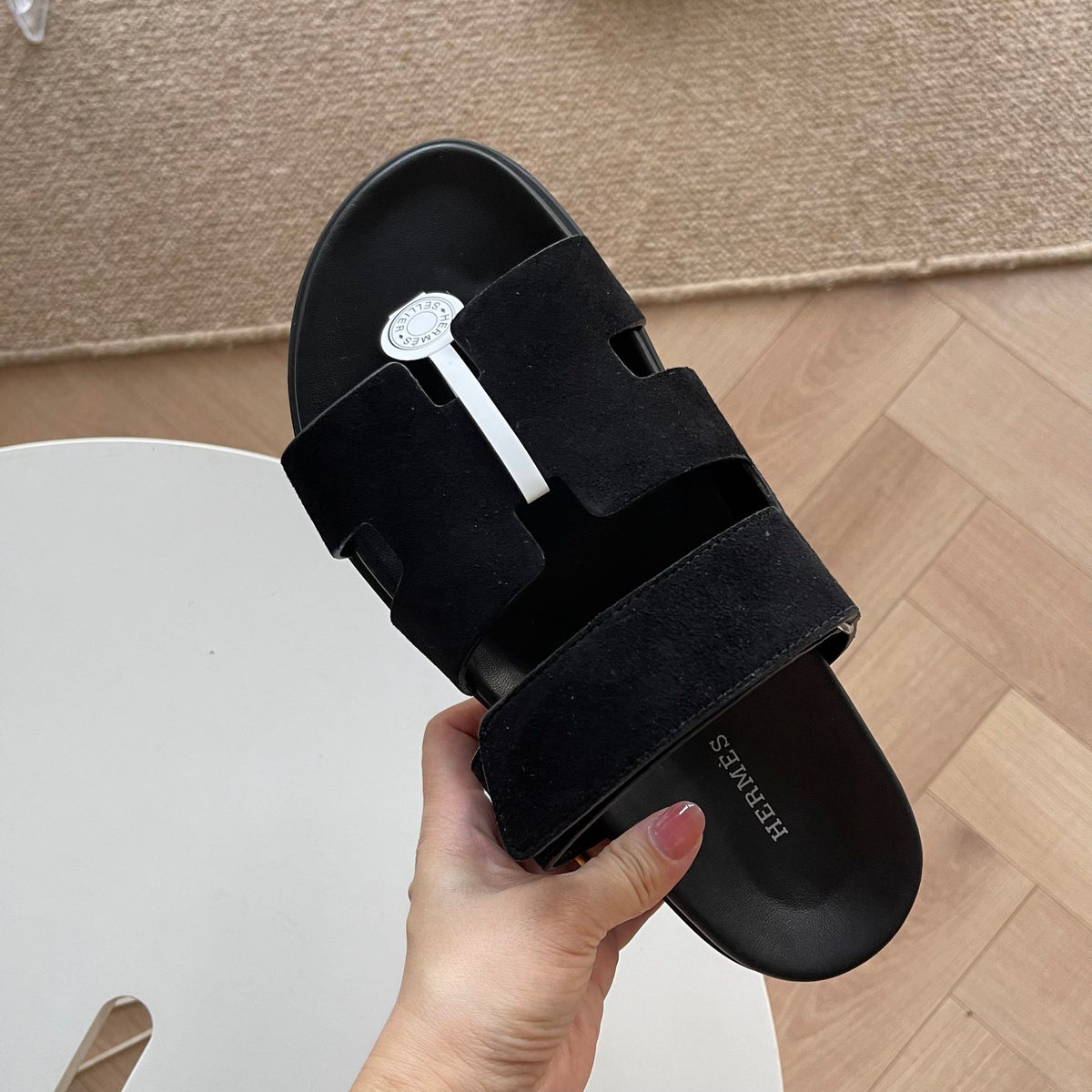 HM Men's Chypre Slide Black Suede 538598