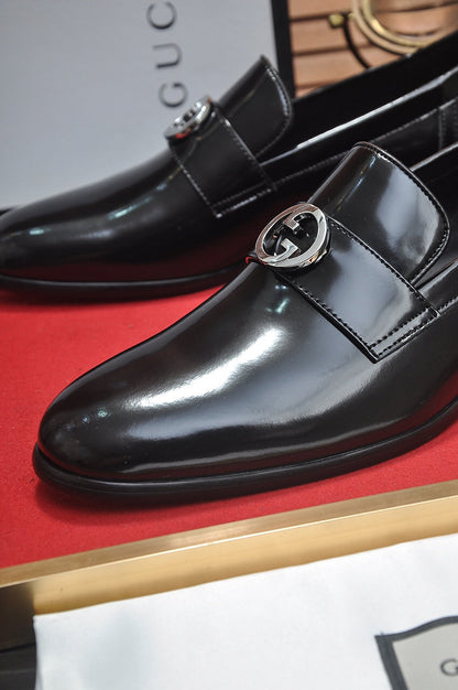GG Men's Loafer Black GG Silver Patent Leather 552798