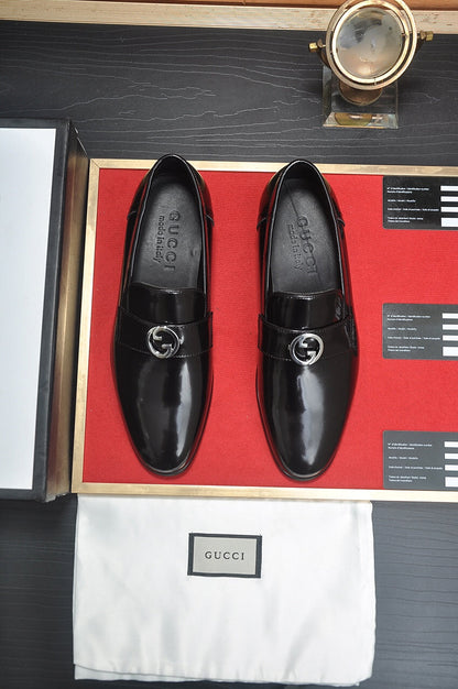 GG Men's Loafer Black GG Silver Patent Leather 552798